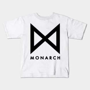 legacy of monster monarch black and white logo Kids T-Shirt